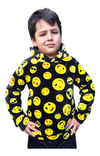 Nilu Kids Polar Hoodie Winter Jacket Kids Emoji Faces 1