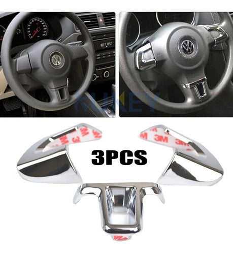 Fminterfacesound Chrome Steering Wheel Trim for VW Amarok / Polo / Golf / Vento 1