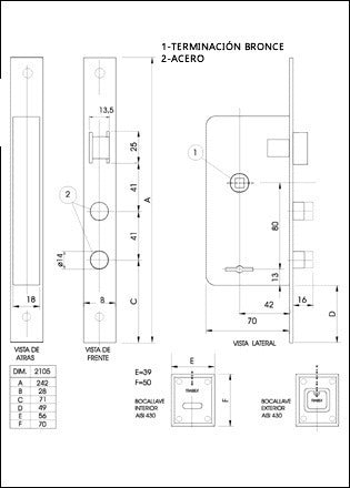 Trabex Cerradura Trabex 3101 - 6 Combinaciones Perno Giratorio 4