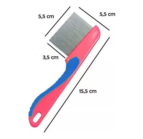 Set of 2 Fine Stainless Steel Pet Flea and Lice Comb Kit 2