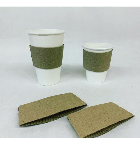 Pack of 100 Adjustable Cardboard Cup Sleeves for Poly Paper Cups 1