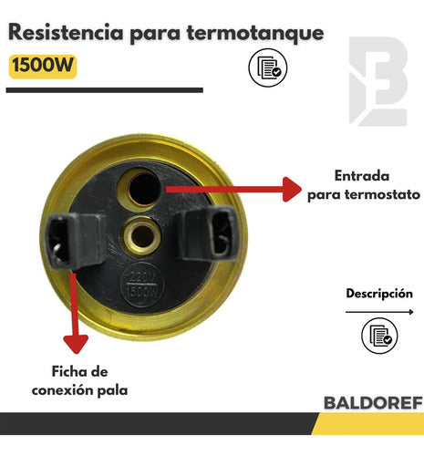 Resistencia Termotanque Eléctrico Longvie Te40 Te60 Te80 2