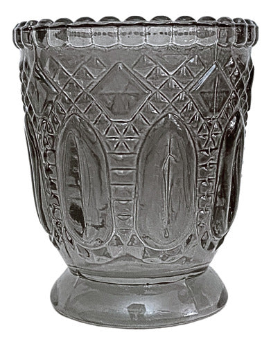 Casa Ekdahl Crown Glass Candle Holder | Smoke 0