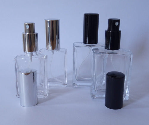 Frasco Perfume Vidrio 30mlc/spray Metal En Plata O Negro(x5) 0