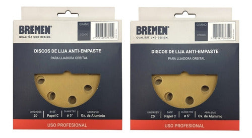 Bremen Set Lijas 125 Mm Abrojo Rotorbital Gr60 Y Gr100 X20un 0