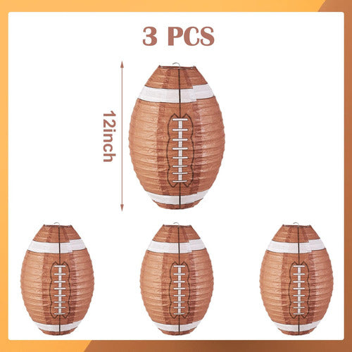 Easyjoy Creative Hanging Football Lanterns, Pack of 3, 30cm 1