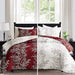 Flysheep Red Tree Floral Comforter Set King Size, Burgundy A 0