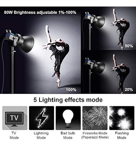 Sutefoto P80 Studio LED Video Light Luz Fresnel Continua, Yo 1