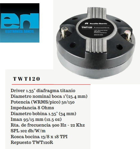 Titanium 1-Inch Twt120 Threaded Driver 1