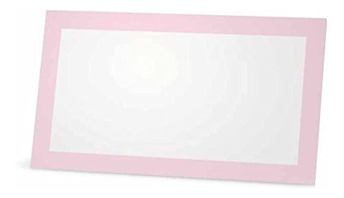 Tarjetas De Lugar De Color Rosa Bebe - Estilo Plano O Carpa 0