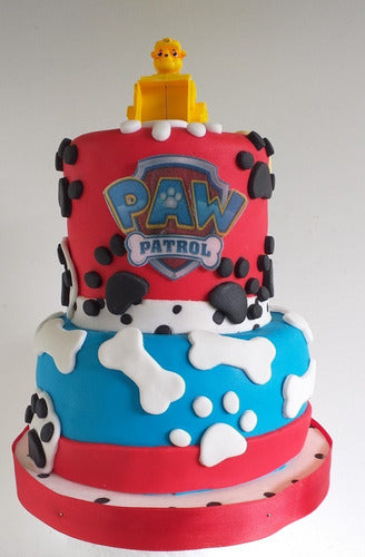 Decorated Paw Patrol Two-Tier Cake for 25 Guests 7