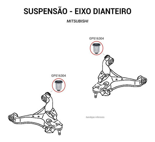 Bucha Bandeja Balança Inferior Diant Pajero Full Menor Par 5