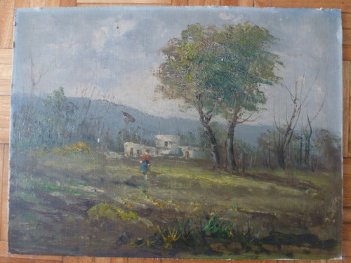 Paisaje Cuadro Oleo Sobre Tabla 30 X 40 Cm  Hardboard 0