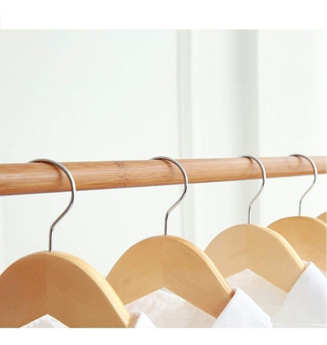 Aguliema Rolling Coat Rack in Mahogany Wood 100x35x155 Cm 2