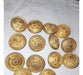 Lote 14 Antiguo Botones Naval Dorado Oro Belwarp U 20 Mm 0