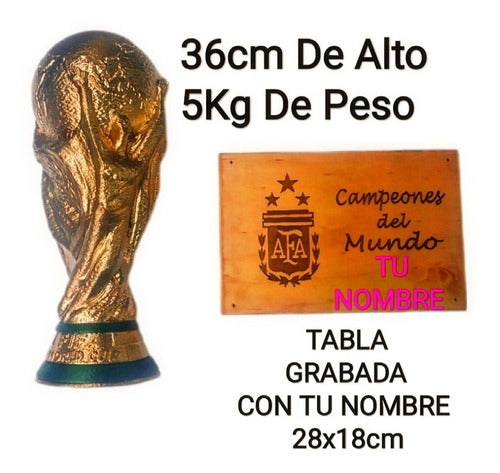 Copa Del Mundo 5kg 37cm Trofeo Qatar Messi Campeon 2