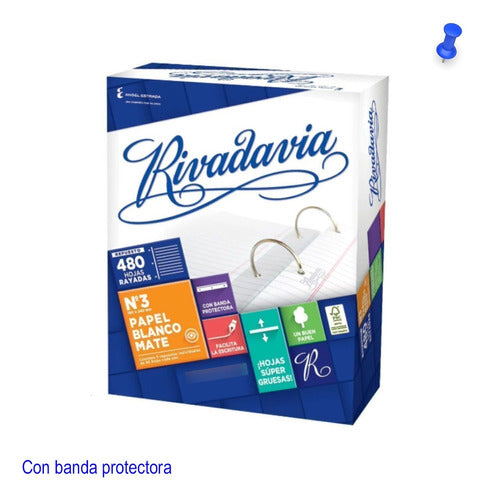 Rivadavia Replacement Family 480 Sheets No. 3 with Protective Band 1