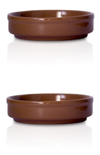 Set of 2 Enamel-Coated Clay Provoleteras for Grill and Oven 0