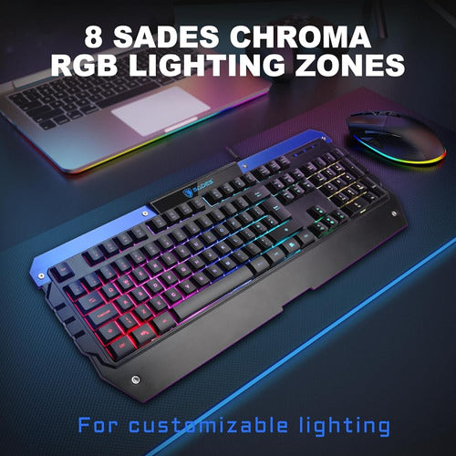 Globalsades Teclado Y Mouse Para Juegos Sades Battle Ram: Rgb Retroilumi 1