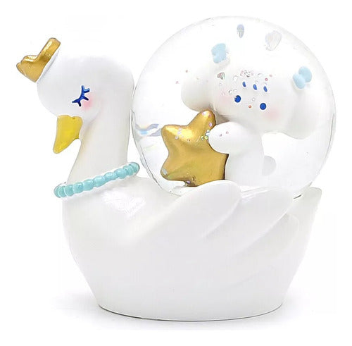 Ladiescleo Glass Sphere Cinnamoroll Swan with Light 0