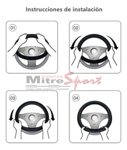 Fundas Mitre Sport Leatherette Black with Sparkles Steering Wheel Cover + Seat Belt Covers for Car 5