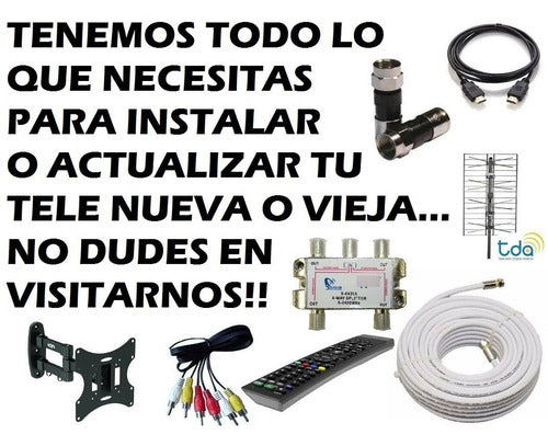 En Lanus Cable Coaxil Rg6 Armado De 3 Metros Directv Hd Tda 1