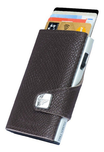 Tru Virtu Click & Slide Cobra Dark Brown Wallet 1