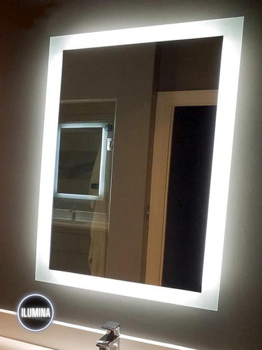 Modern Rectangular LED Bathroom Mirror 100x50cm 4