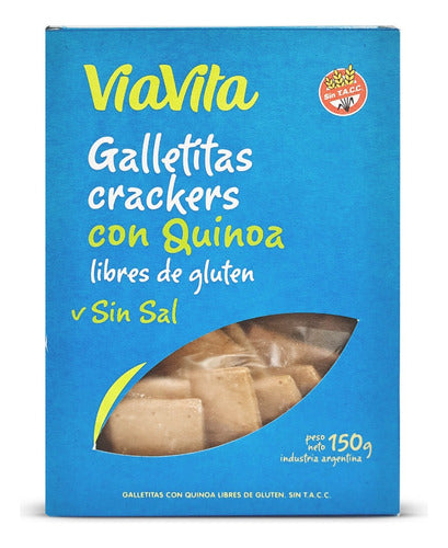 Viavita Quinoa Crackers No Salt 150g X3 1