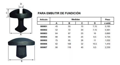 Tortuga Guia Portón Corredizo N°6 (1 Unidad) 1