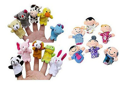 16pc Finger Puppets Animals (10) People (6) Family Members E 4