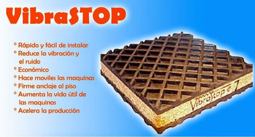 Vibra-Stop Base Antivibratoria Vibrastop N°14 220x220mm Corcho Y Goma 2