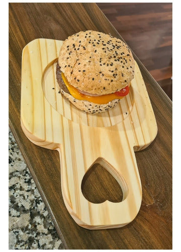 Wooden Burger Serving Plate Mundo Pino 1