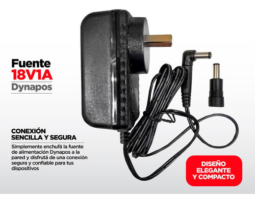 Dynapos Fuente Switching 18v 1a 1000ma Conectores Interc 1