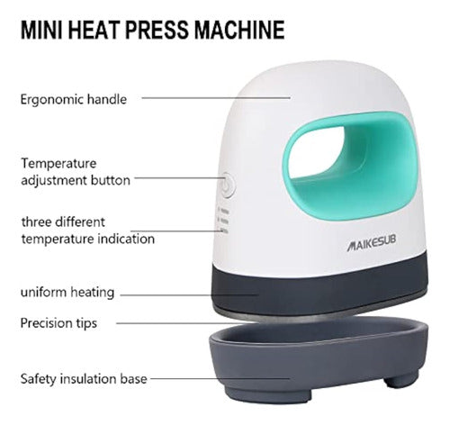 MAIKESUB Mini Heat Press Machine Easy to Use 5