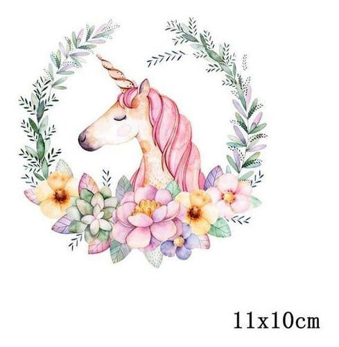 Aplique Para Ropa Unicornio/flores Transfer 1