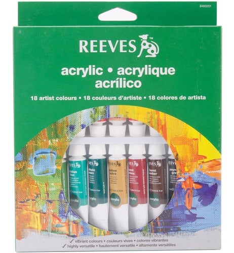 Reeves Professional Acrylic Paint Set of 18 - 10 ml 0