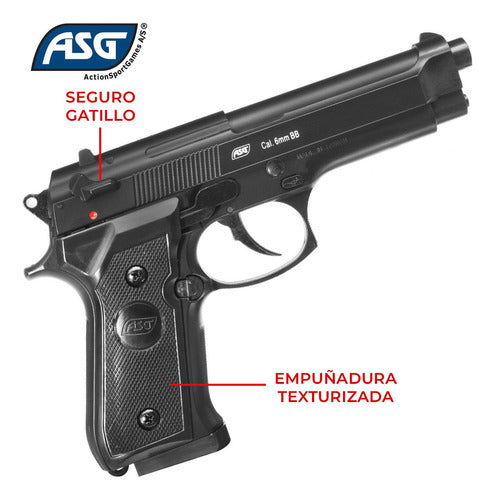 Metallic ASG M92 Spring Airsoft Pistol 6mm 3