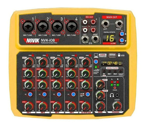 Novik NVK-i08BT Bluetooth Interface USB Mixer Console - 8 Channels 0