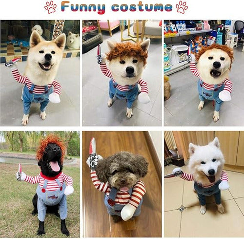 Disfraz De Chucky De Halloween Para Perro Mascota 7