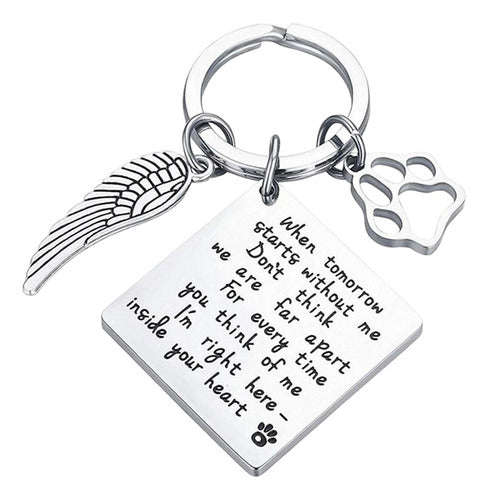 4 Cão Gato Pet Memorial Gifts Keychain, Memorial Keyring 4