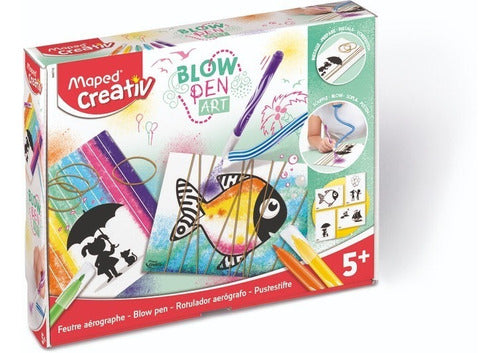 Maped Creativ Blow Pen Art Set - Stencils and Airbrush Markers 0