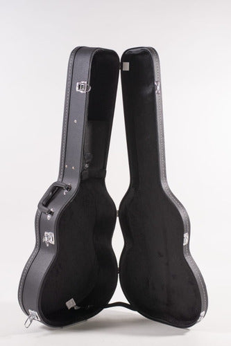 Hard Case Acoustic Guitar Wood Faux Leather 2
