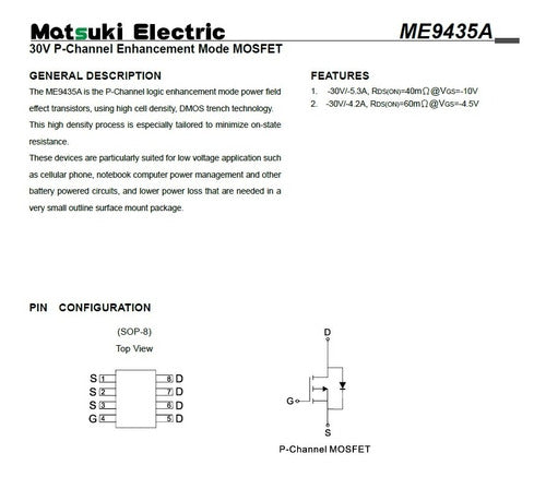 Set X 2 Me9435a Me 9435a 9435 A Me9435 A Canal P Logic Level 1