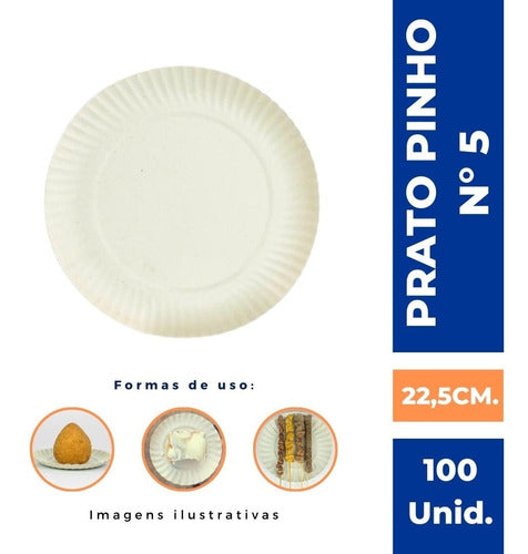 Prato De Papelão Pinho N° 05 - 100 Unidades 1