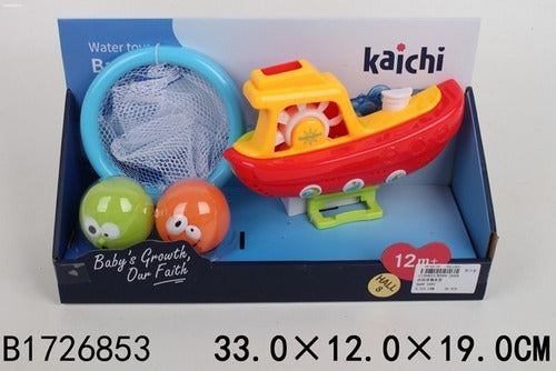 Toys Four Fun Baby Bath Boat with Suction Cup + Net + 2 Balls 1