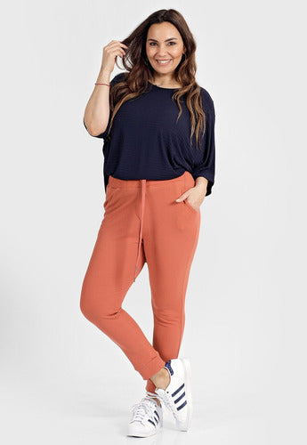 Women's Plus Size Waffle Honeycomb Babucha Pants with Pockets 9