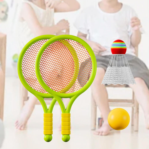 Crianças Conjunto De Tênis Badminton, Raquetes De Verde 4