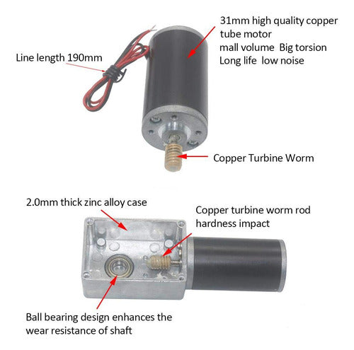 Motor Electrico Dc 12v 10rpm 10w Eje 8mm1u 4