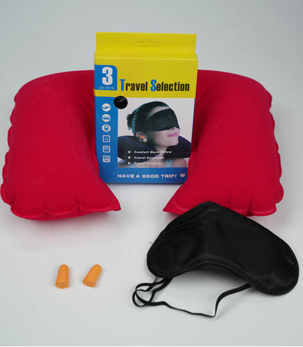3-in-1 Inflatable Travel Pillow with Eye Mask and Ear Plugs 5